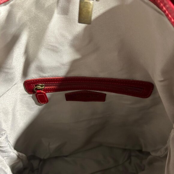 Genuine Italian Leather Backpack - Red - Unisex - Picture 14 of 16